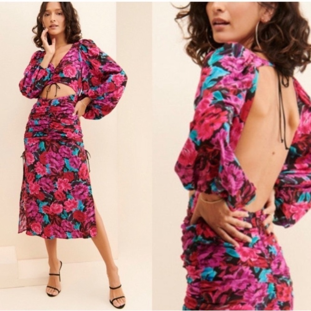 For Love and Lemons rose cutout dress small
